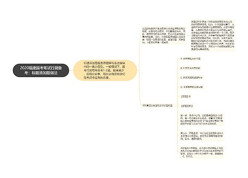 2020福建国考笔试行测备考：标题添加题做法