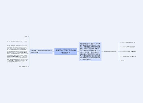 福建国考2021行测提前备考试题解析