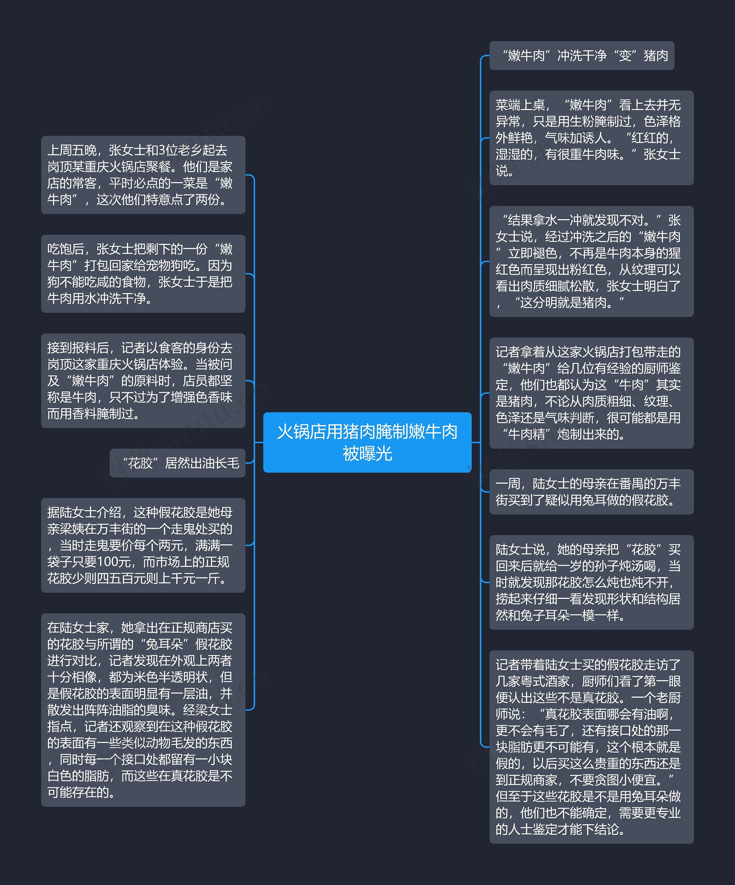 火锅店用猪肉腌制嫩牛肉被曝光思维导图