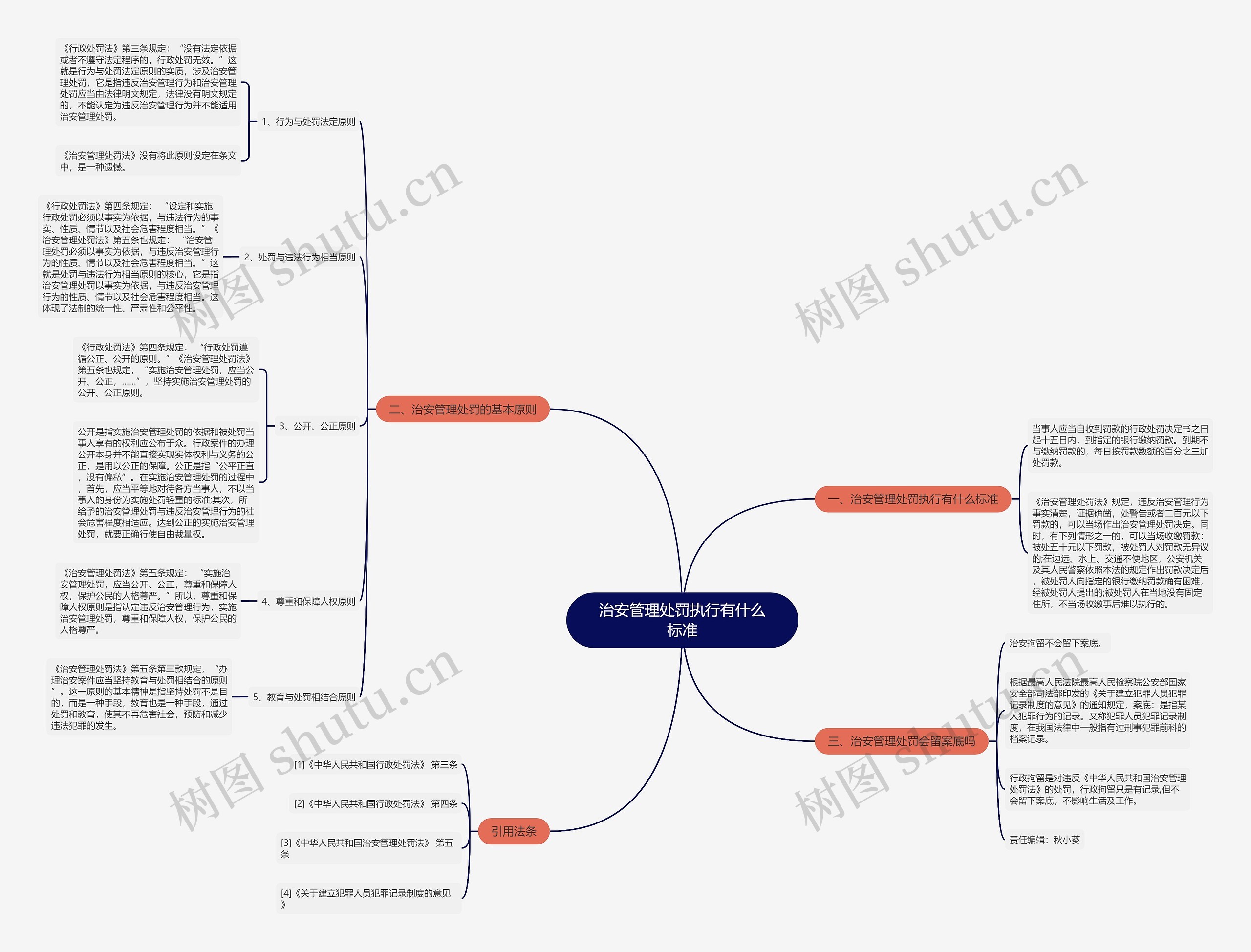 治安管理处罚执行有什么标准思维导图