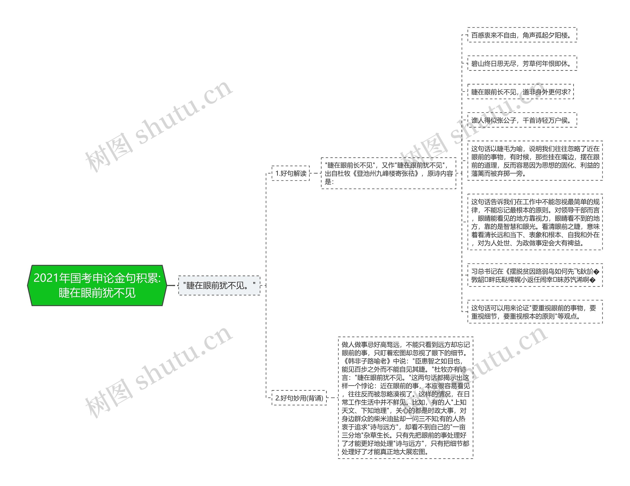 2021年国考申论金句积累:睫在眼前犹不见思维导图