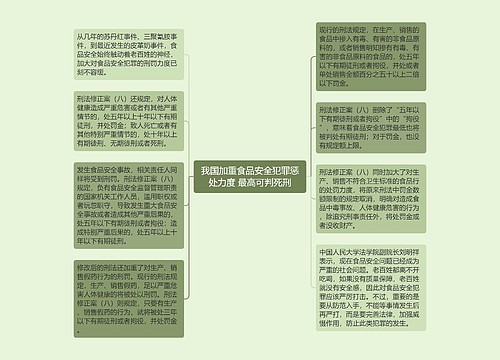 我国加重食品安全犯罪惩处力度 最高可判死刑