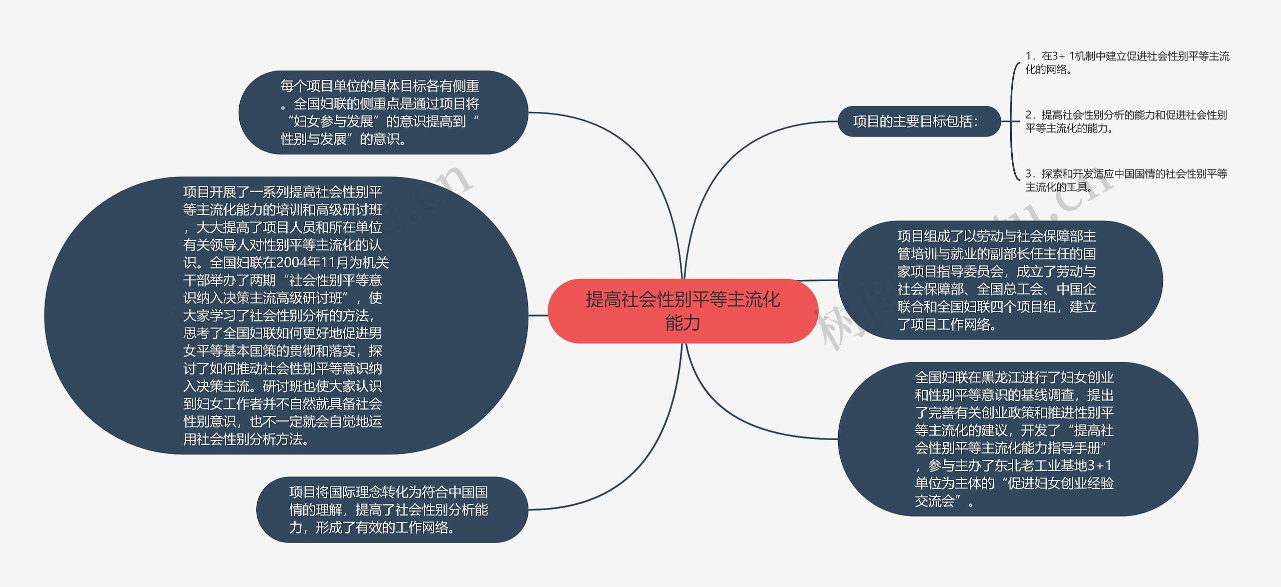 提高社会性别平等主流化能力思维导图