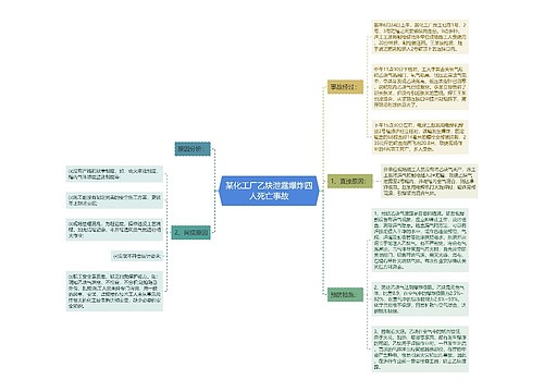 某化工厂乙炔泄露爆炸四人死亡事故