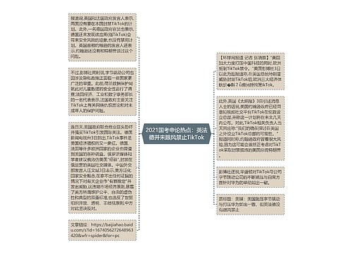 2021国考申论热点：英法德并未跟风禁止TikTok