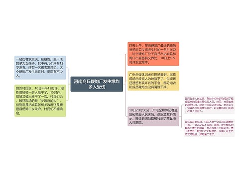 河南商丘鞭炮厂发生爆炸多人受伤