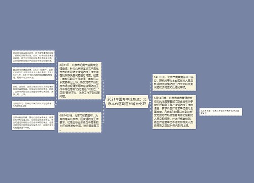 2021年国考申论热点：北京丰台区副区长等被免职