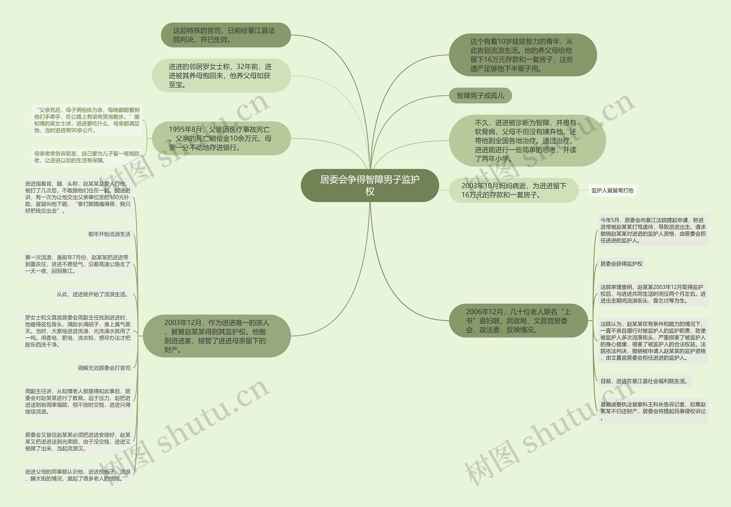 居委会争得智障男子监护权思维导图