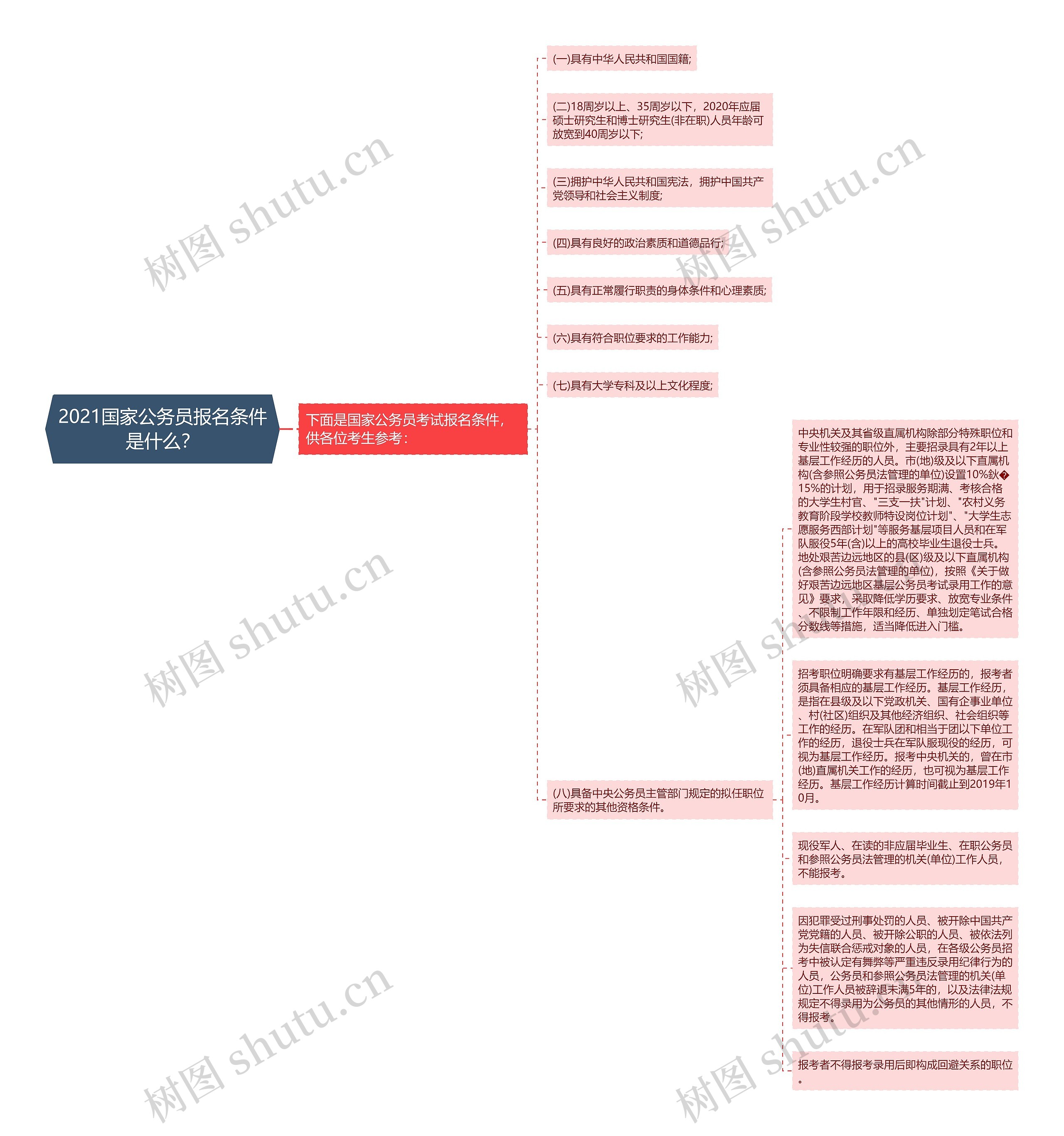 2021国家公务员报名条件是什么？思维导图