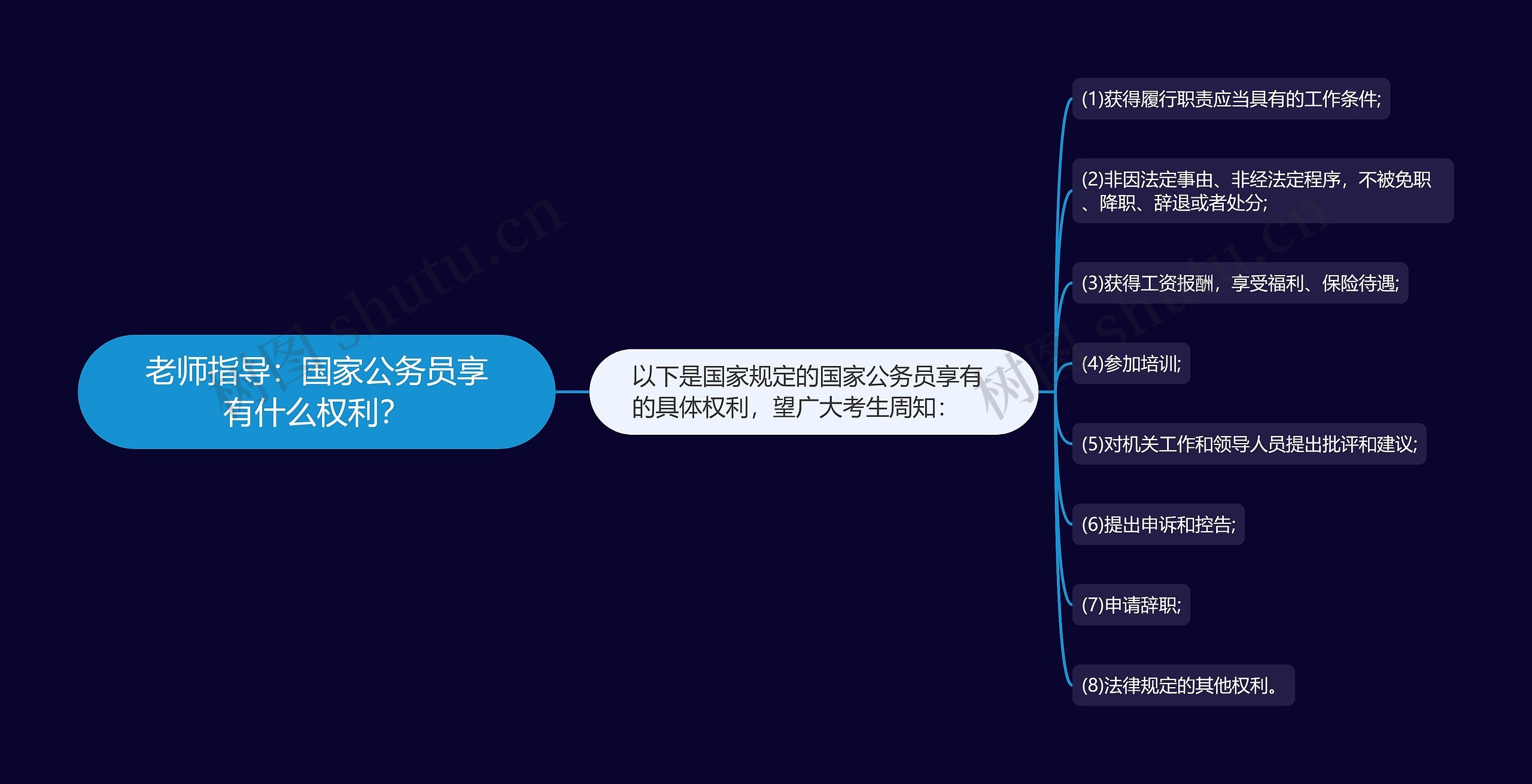 老师指导：国家公务员享有什么权利？思维导图