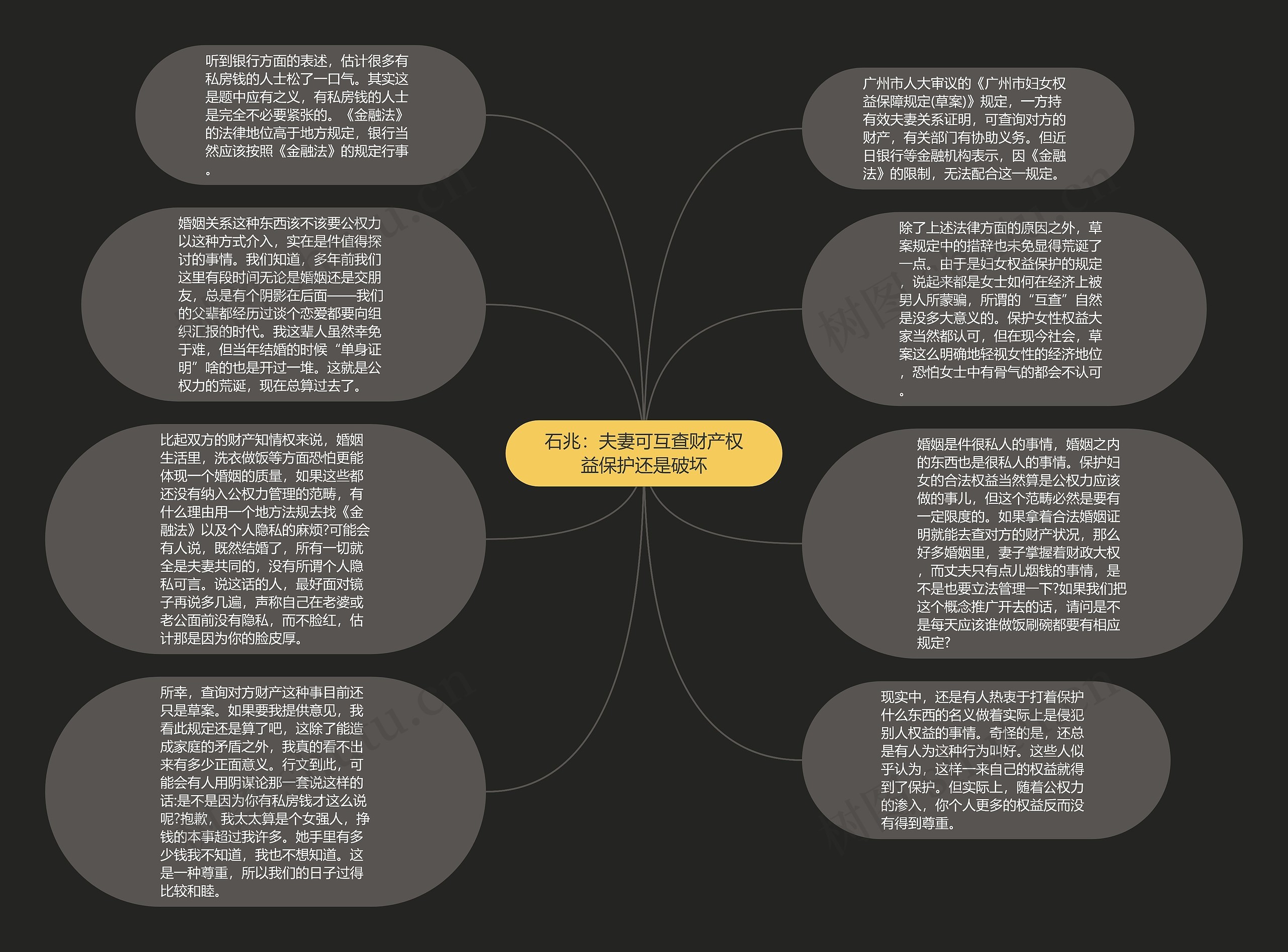 石兆：夫妻可互查财产权益保护还是破坏思维导图