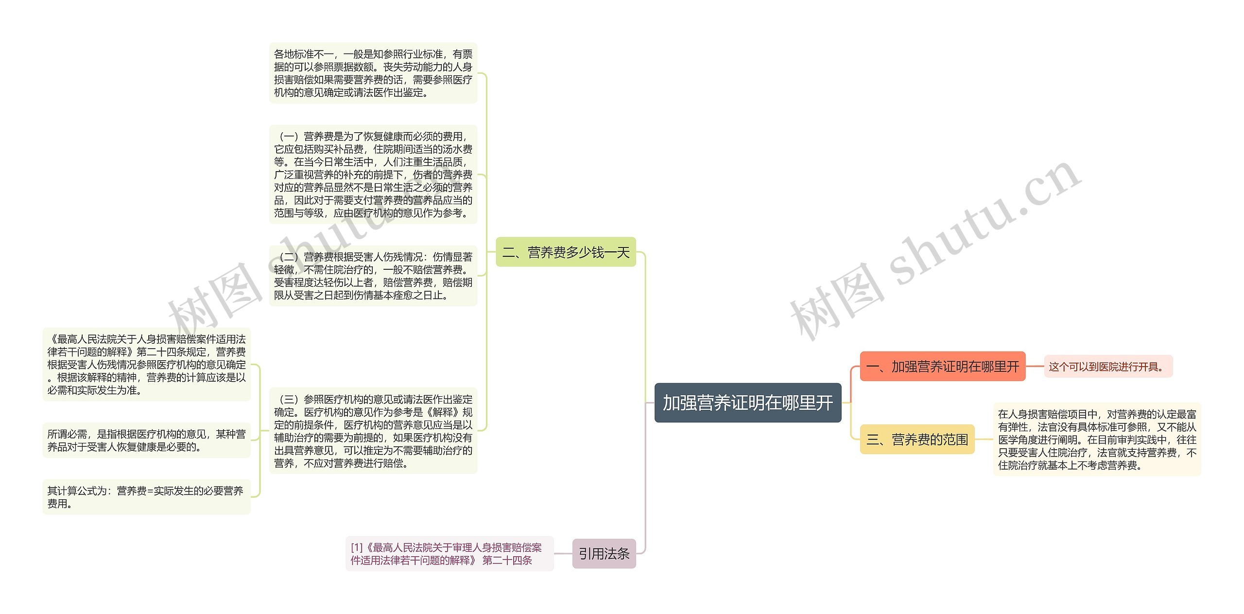 加强营养证明在哪里开思维导图