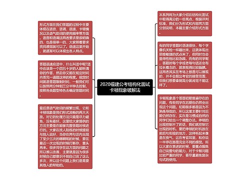 2020福建公考结构化面试卡顿现象破解法