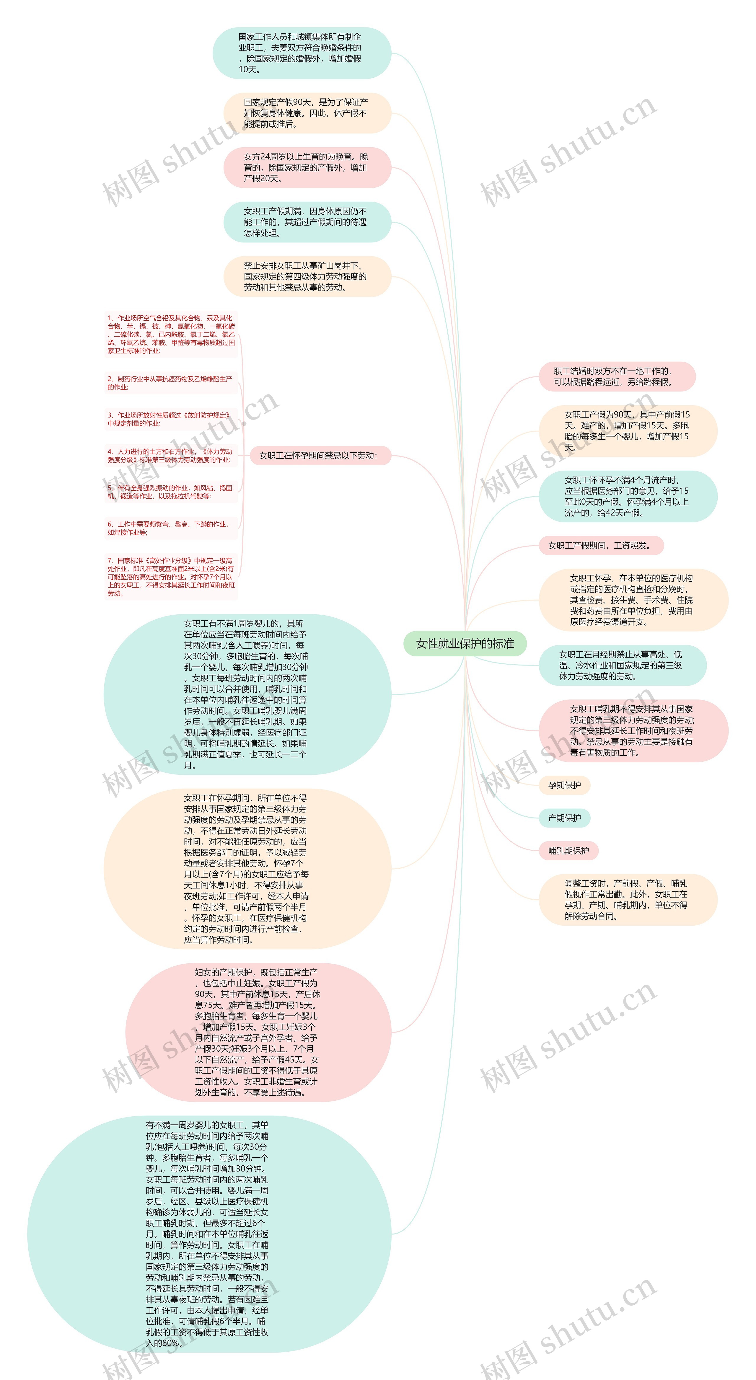 女性就业保护的标准思维导图