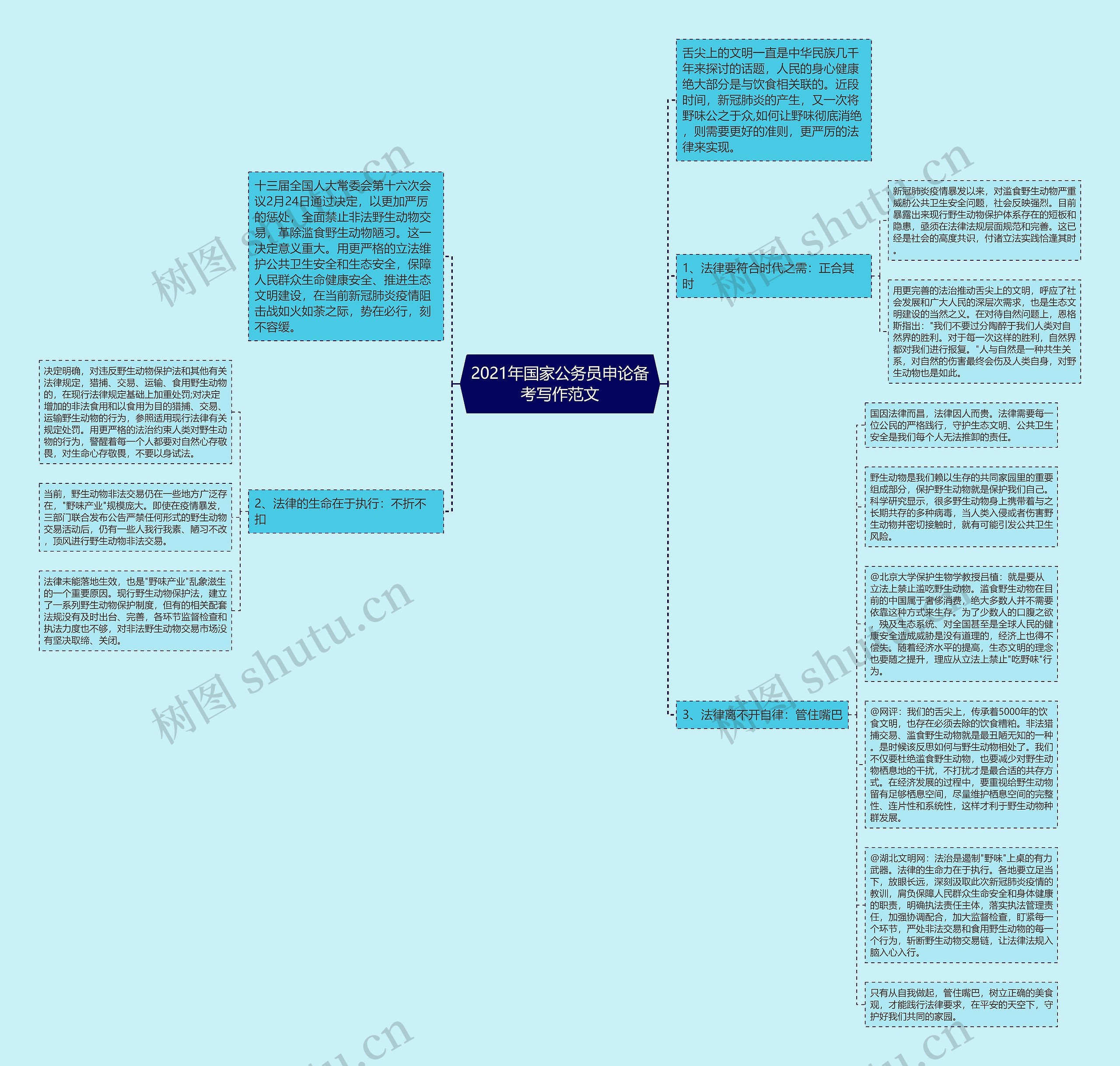 2021年国家公务员申论备考写作范文思维导图