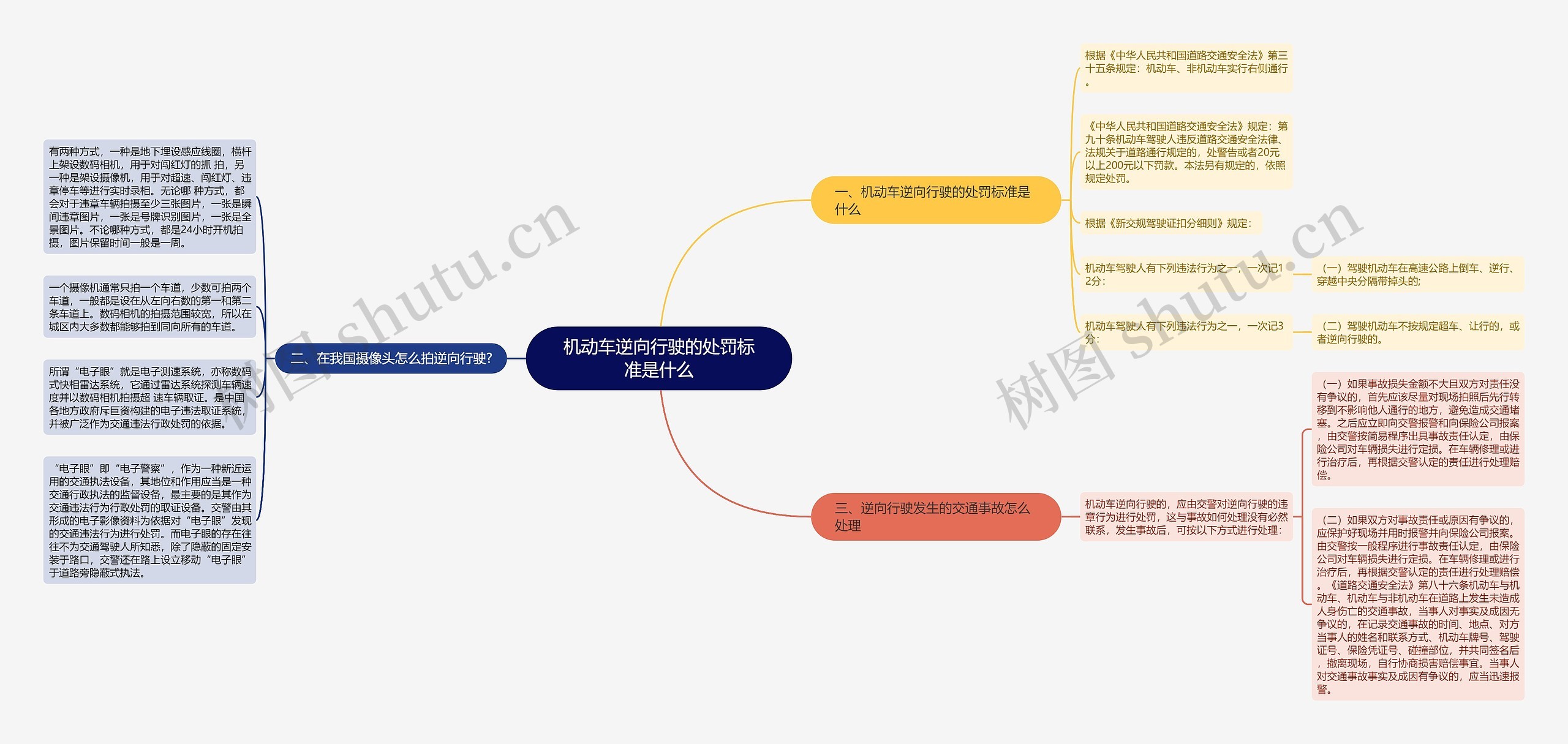 机动车逆向行驶的处罚标准是什么思维导图