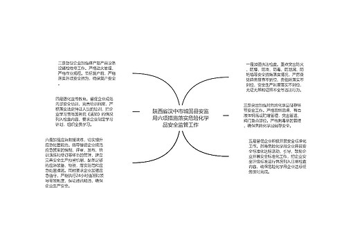 陕西省汉中市城固县安监局六项措施落实危险化学品安全监管工作