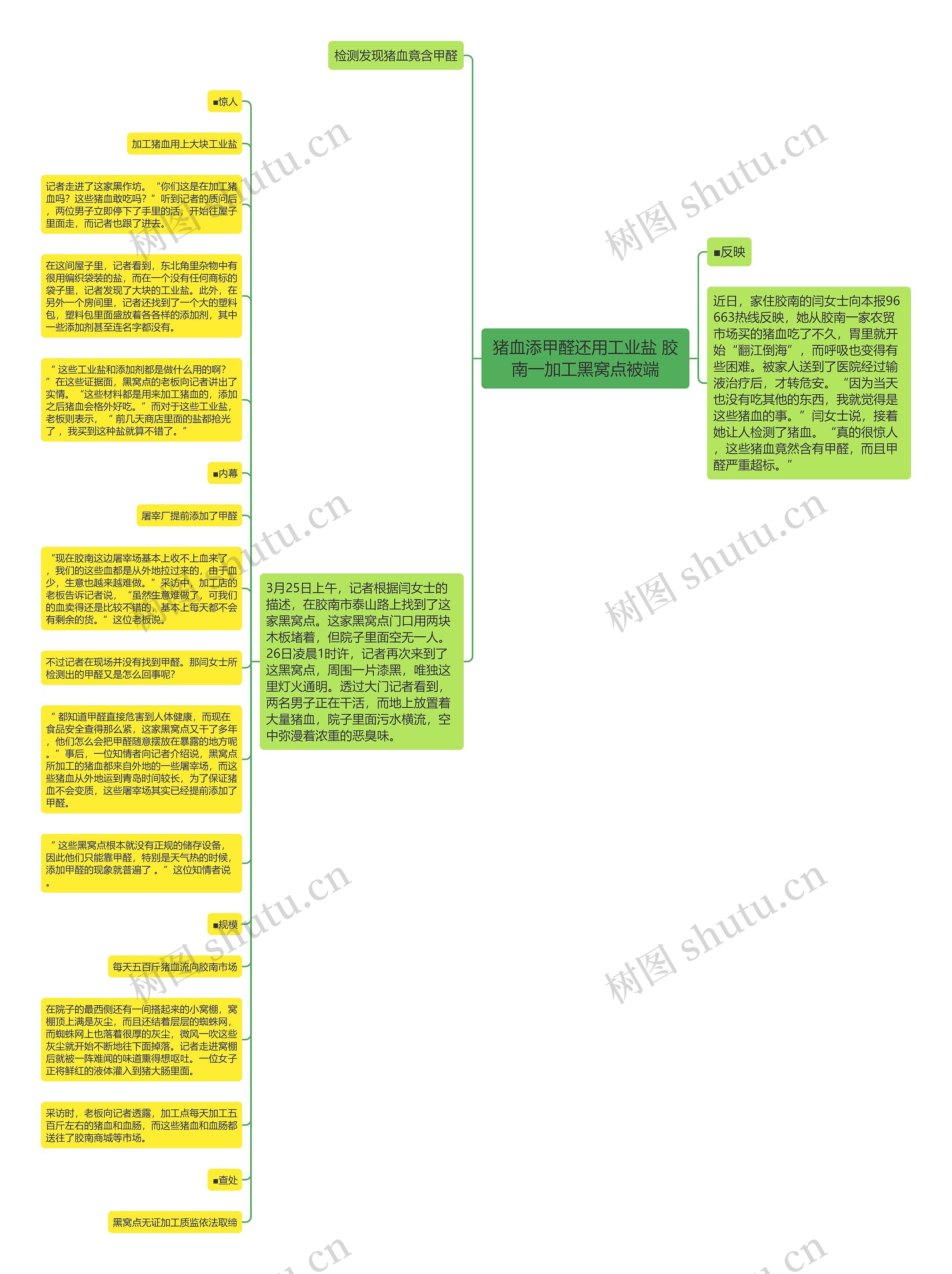 猪血添甲醛还用工业盐 胶南一加工黑窝点被端思维导图