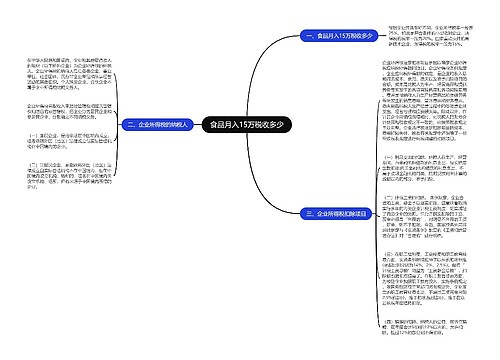 食品月入15万税收多少