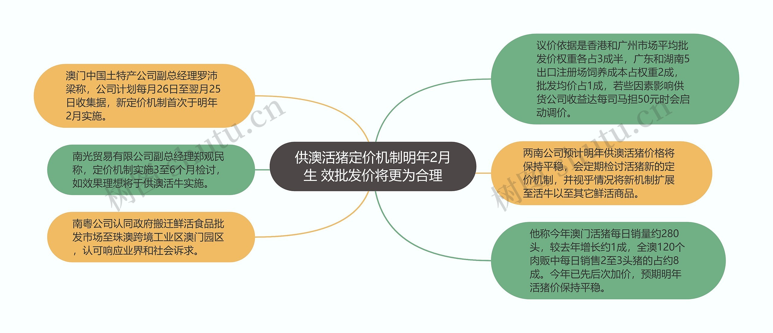 供澳活猪定价机制明年2月生 效批发价将更为合理思维导图