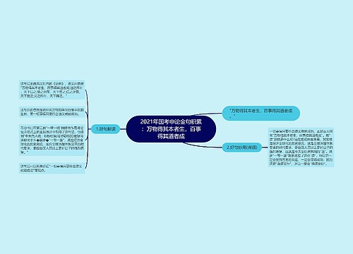 2021年国考申论金句积累：万物得其本者生，百事得其道者成