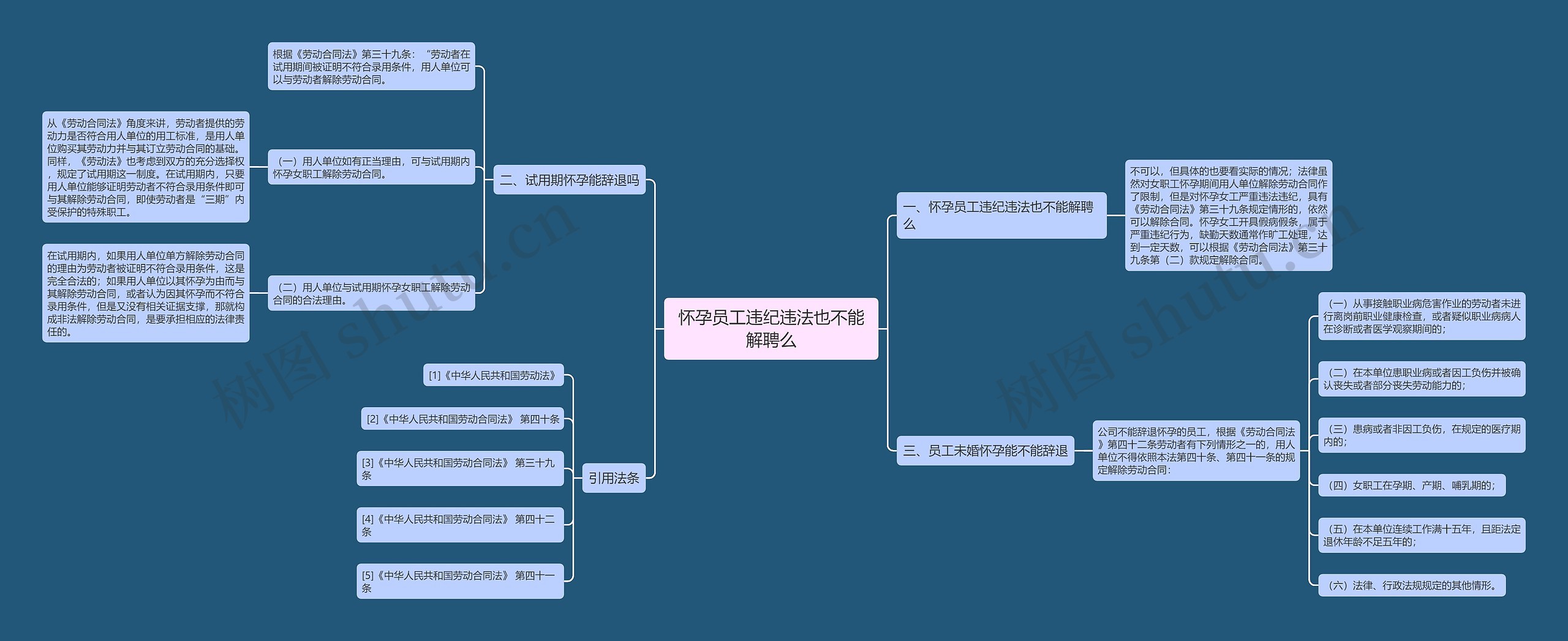 怀孕员工违纪违法也不能解聘么思维导图