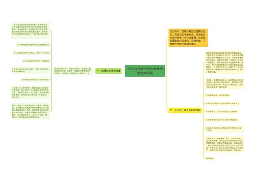 2021年国考行测判断推理题逻辑问题