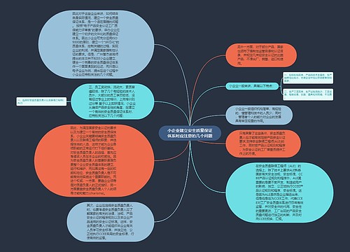 小企业建立安全质量保证体系时应注意的几个问题