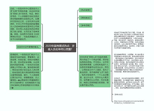 2020年国考面试热点：涉疫人员名单何以泄露?