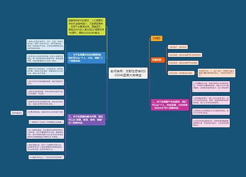 老师指导：发散性思维对2020年国面大有裨益