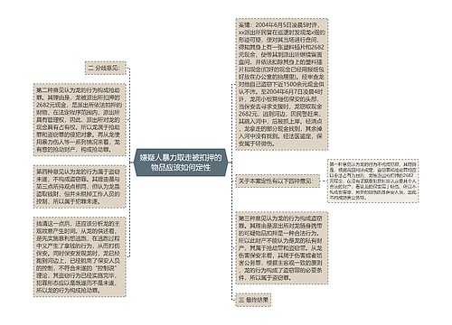 嫌疑人暴力取走被扣押的物品应该如何定性