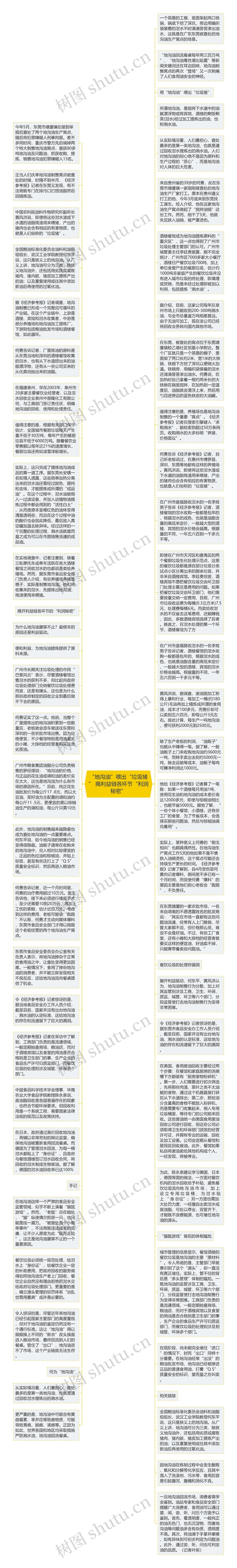 “地沟油”喂出“垃圾猪” 揭利益链各环节“利润秘密”