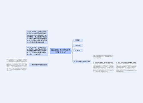 面试话题：医保异地结算的好处有什么？