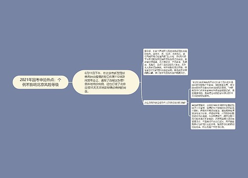 2021年国考申论热点：个例不影响北京风险等级