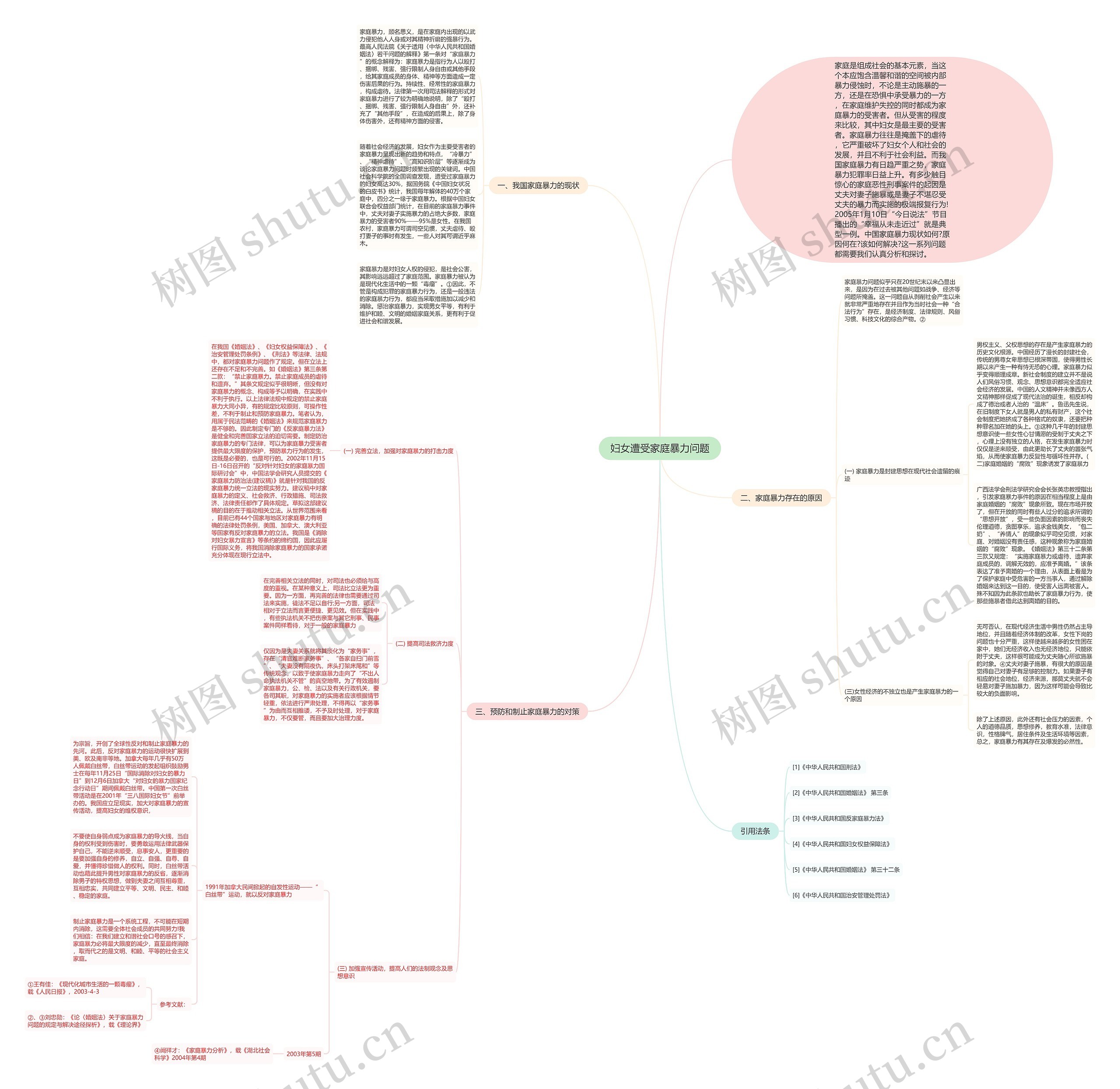 妇女遭受家庭暴力问题思维导图