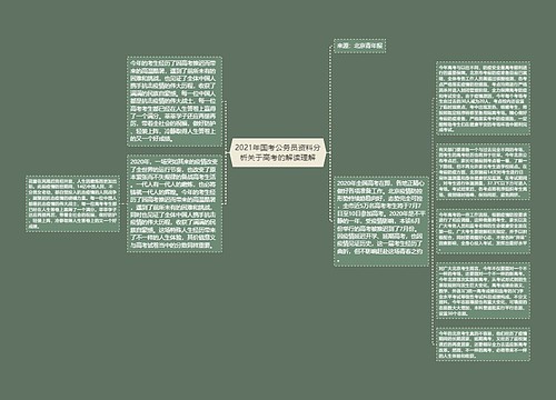 2021年国考公务员资料分析关于高考的解读理解