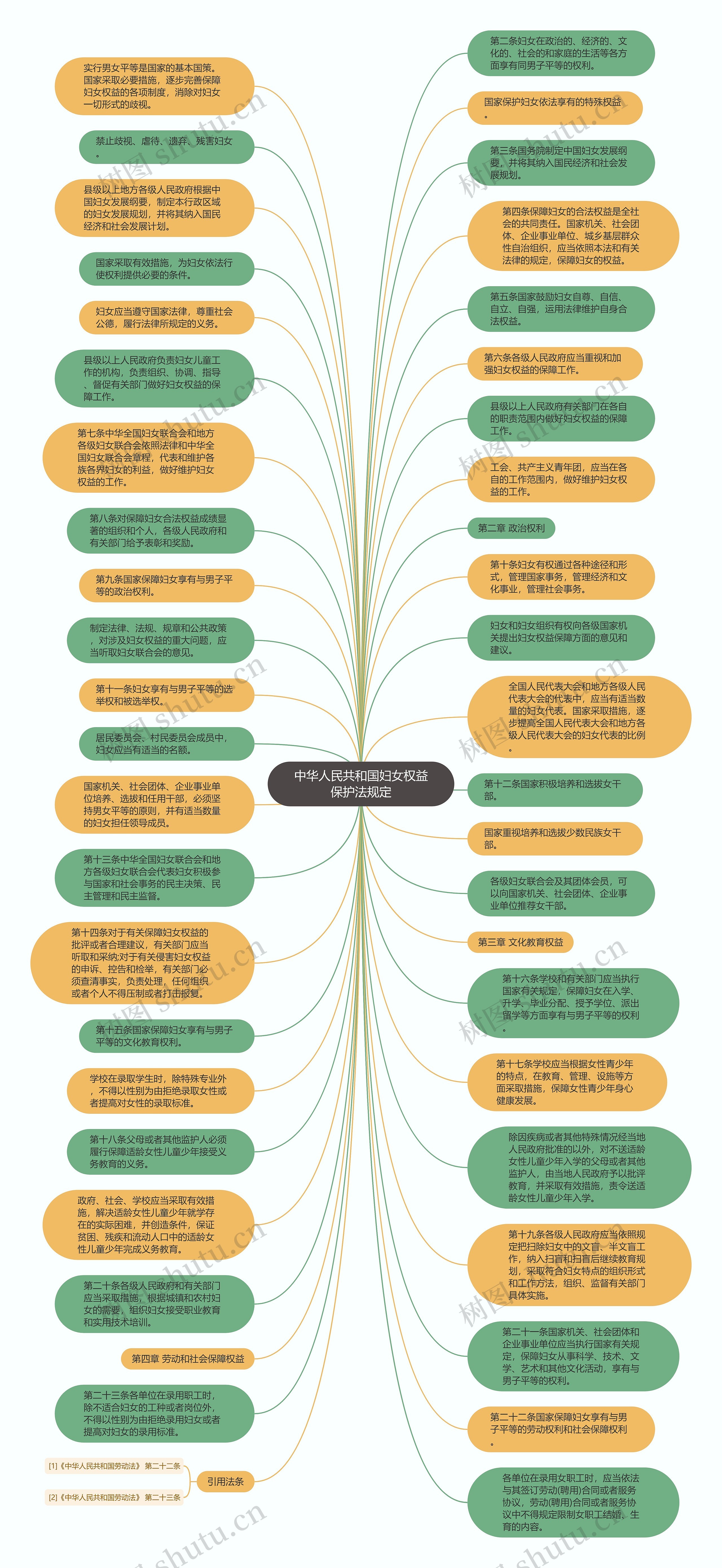 中华人民共和国妇女权益保护法规定思维导图