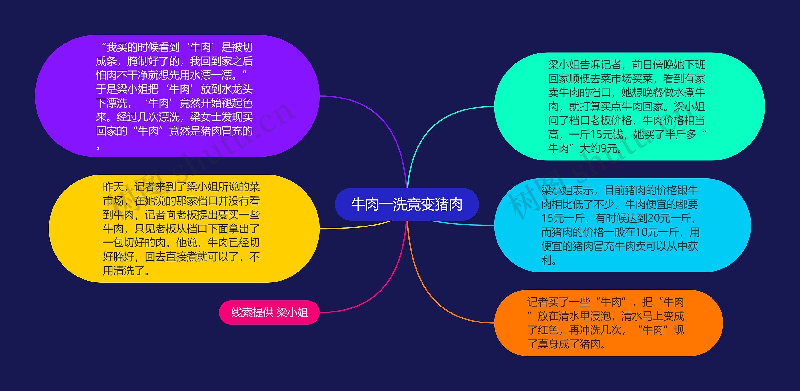 牛肉一洗竟变猪肉思维导图