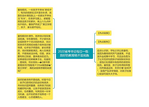 2020省考申论每日一练：良好的教育绝不是抢跑