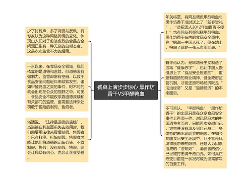 餐桌上演步步惊心 黑作坊香干VS甲醛鸭血