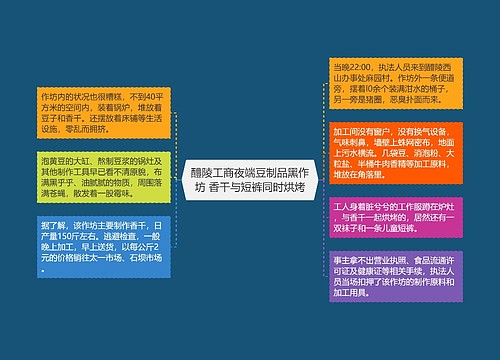 醴陵工商夜端豆制品黑作坊 香干与短裤同时烘烤