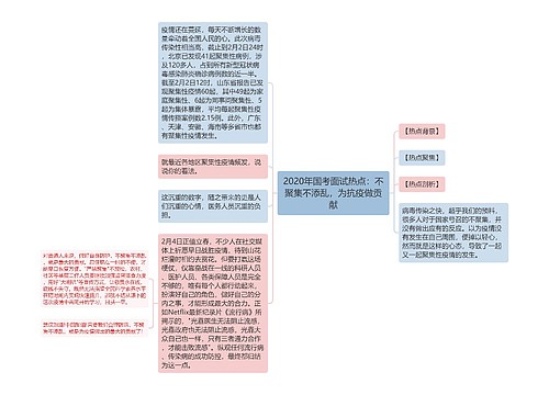 2020年国考面试热点：不聚集不添乱，为抗疫做贡献