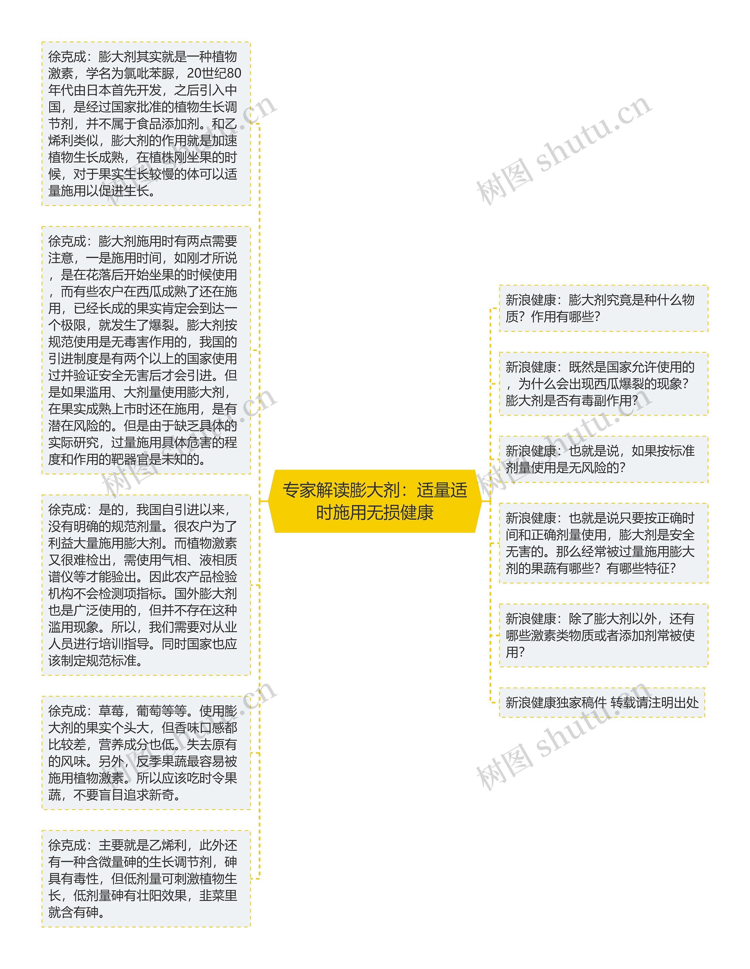 专家解读膨大剂：适量适时施用无损健康思维导图