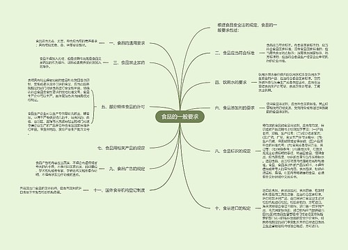 食品的一般要求