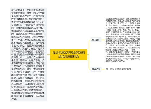 食品中添加非药食同源药品均属违规行为