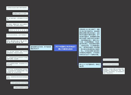 2021年国家公务员考试行测之巧解语句排序