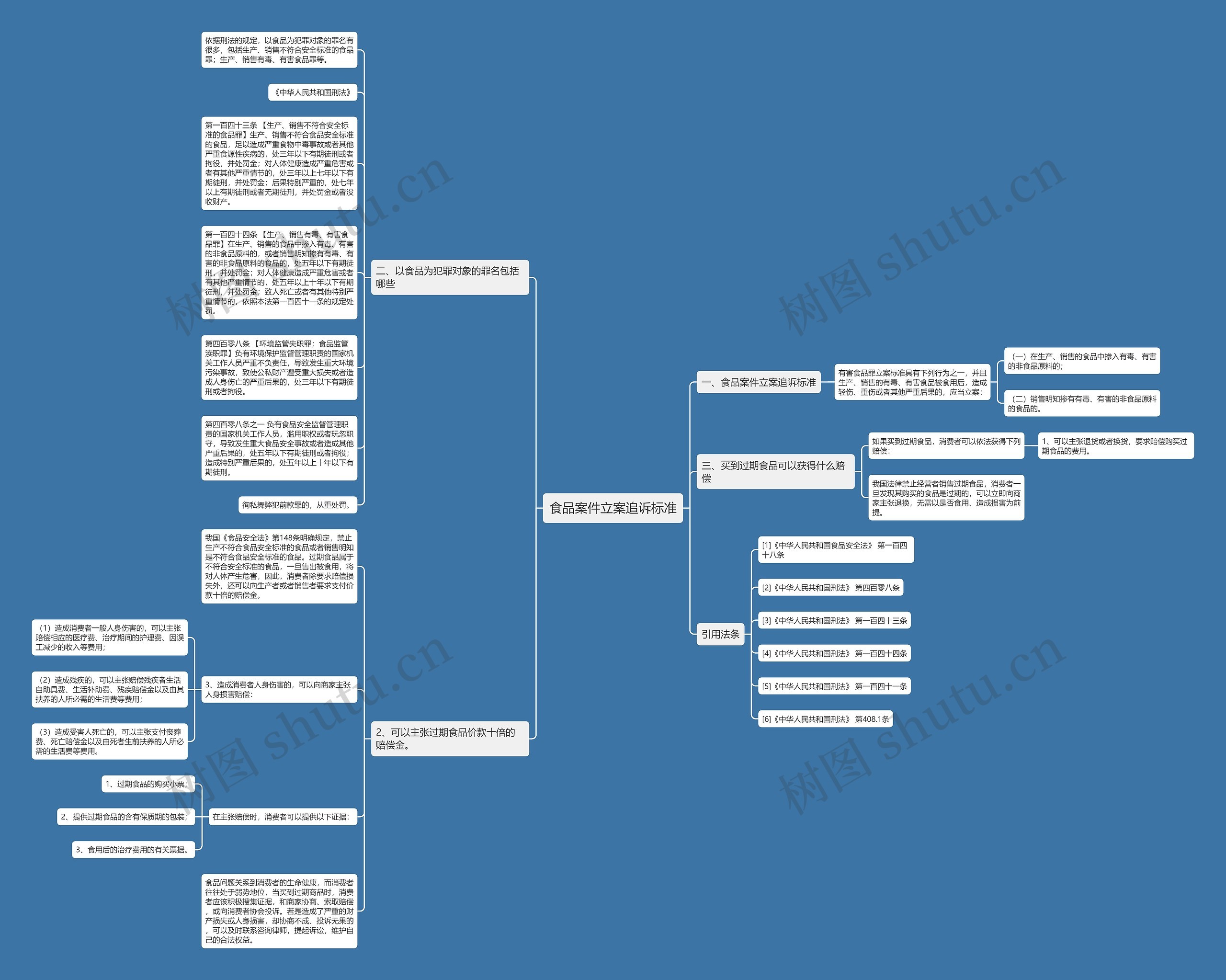 食品案件立案追诉标准思维导图