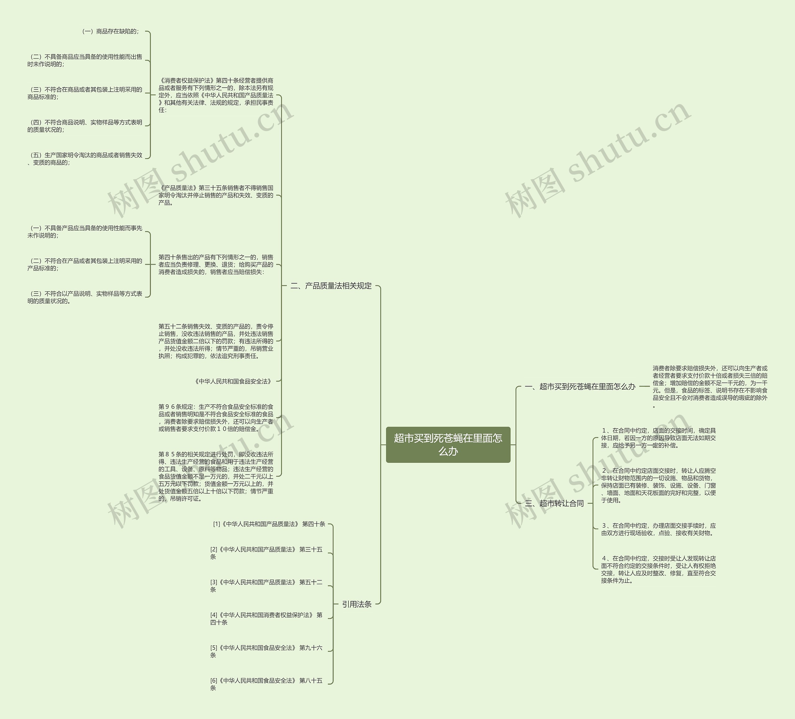 超市买到死苍蝇在里面怎么办思维导图