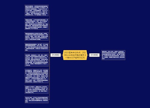 2021国考申论热点：2020年上半年经济稳步复苏 6个省份GDP超两万亿元