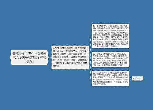 老师指导：2020年国考面试人际关系题的三个解题思路